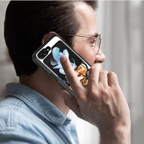 for Samsung Galaxy Z Flip 5 Case, Heavy Duty Dual Layer Hybrid Military Grade Shockproof Drop Folding Protective Cover for Samsung Galaxy Z Flip 5 5G 2023, American Flag Deer - color: American Flag Deer