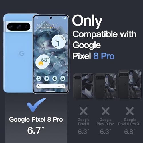 JETech Case for Google Pixel 8 Pro, Anti-Yellowing, Bay | Shockproof Protection, Scratch Resistant Hard PC Back, Durable Transparent TPU Bumper - color: Bay, size: Pixel 8 Pro