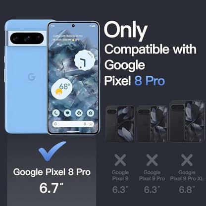 JETech Case for Google Pixel 8 Pro, Anti-Yellowing, Bay | Shockproof Protection, Scratch Resistant Hard PC Back, Durable Transparent TPU Bumper - color: Bay, size: Pixel 8 Pro