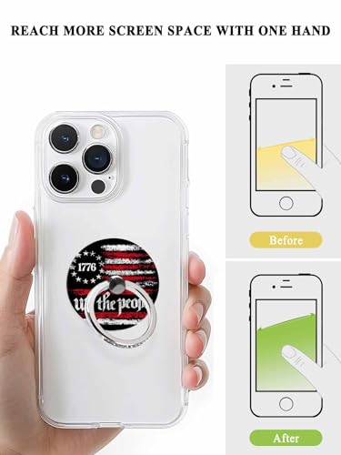 American Flag Phone Grip Rustic 1776 We The People Patriotic Black Phone Ring Holder Finger Grip Kickstand 360° Rotation Compatible with Most Cell Phones, Tablets and Cases, 1Pcs Round - size: 1Pcs Round
