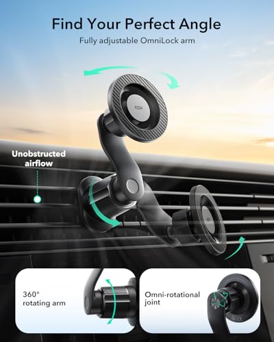 ESR OmniLock for MagSafe Car Mount for iPhone 18 Pro/Duo/17-12,Samsung
