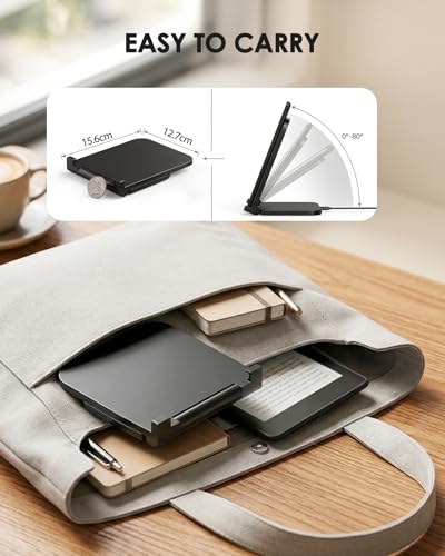 Doohoeek Foldable Wireless Charging Dock Compatible with Kindle Paperwhite Signature (2022/2024), Colorsoft Signature &Galaxy Ebook, Compack Charger with Adjustable Angle, Portable Dock