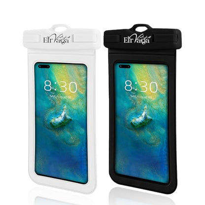 2 Pack IPX8 Waterproof Phone Pouch for iPhone 16/15/14/13 Pro Max Plus (7.2 Inch) - Swimming, Diving, Snorkeling, Snowproof - Touchscreen Friendly Underwater Photography Dry Bag (Black&White) - color: Black&White