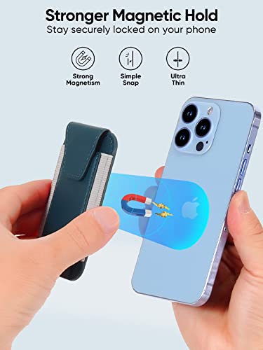 Miroddi for MagSafe Wallet with Privacy Flap, Strongest Magnetic Wallet | 7 Cards Holder, RFID Blocking, Leather Magnetic Phone Wallet for iPhone 17/16/15/14/13/12 Series and Pixel 10 Series - color: Dark Blue