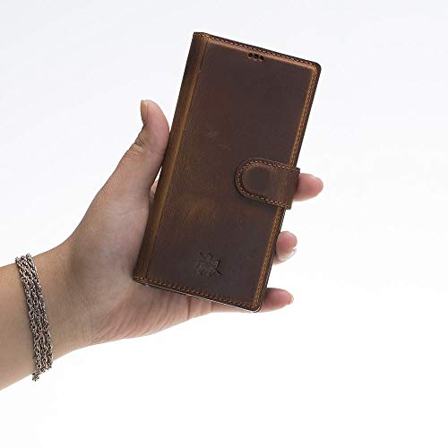 Venito Florence Leather Wallet Phone Case Compatible with Samsung Galaxy Note 10 - Extra Secure with RFID Blocking - Detachable Phone Wallet - Antique Brown - color: Antique Brown, size: Note10