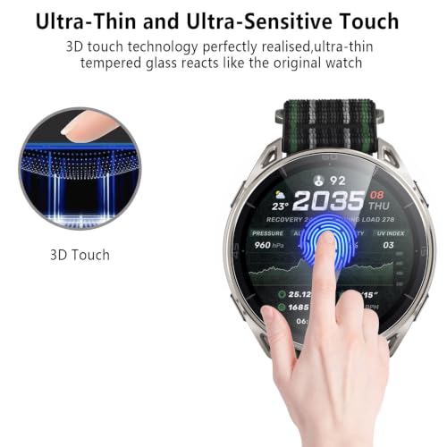 6-Pack Tempered Glass for Amazfit Cheetah 2 Ultra Watch 1.5" Screen Protector 47mm, AUUYYA 9H HD Clear Anti-Scratch Tempered Glass Protection Film for Amazfit Cheetah 2 Ultra, Bubble Free Anti Scratch - size: Amazfit Cheetah 2 Ultra