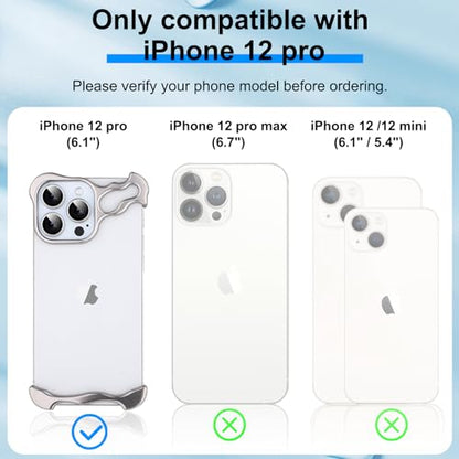 Frameless Phone Case Crafted for iPhone 12 Pro Silver - color: Aluminum Silver, size: iPhone 12 Pro