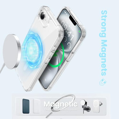CyTex for iPhone 17e/16e Case(2026/2025) Compatible with MagSafe, Phone case iPhone 17 e, 16 e Clear, Transparent iPhone 17e/16e, Strong Magnetic, Anti-Yellow - Clear