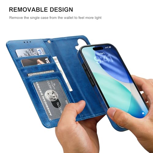 Bocasal for MagSafe Wallet Case Card Holder for iPhone 17, Blue - color: Blue for MagSafe