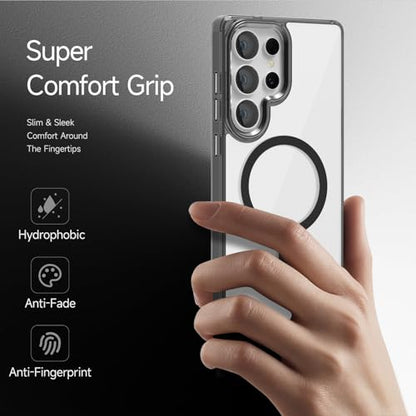 Lunivop for Samsung Galaxy s25 Ultra Case Hard [Compatible with Magsafe Wireless Charging] Yellowing Resistant Magnetic Cover Clear para S 25 Ultra 6.9 '' 5G 2025 Rugged Best Phone Cases Black - color: Black, size: Compatible with Samsung Galaxy S25 Ultra