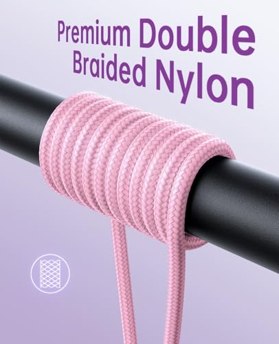 USB C to USB C Cable 2Pack 10FT 90 Degree, 60W PD Fast Charging Right Angle - color: Pink, size: 6FT, style: USB C to USB C