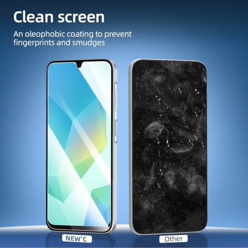 NEW'C 3 Pack Designed for Samsung Galaxy A17 2025, Galaxy A16 5G, Galaxy A26 5G Screen Protector Tempered Glass, Bubble Free, Ultra Resistant - size: A16 6.7 inches