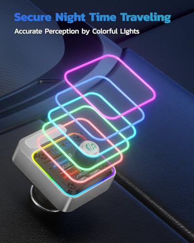 Nulaxy 54W Bluetooth 5.3 Car Adapter, FM Transmitter 4-Port Fast Charging - color: Silver