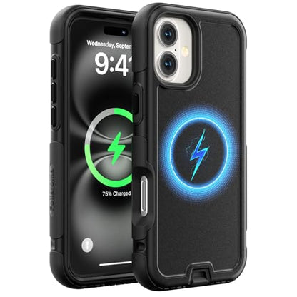 Follaroma Magnetic for iPhone 16 Case, Heavy Duty Phone Cases, Black, 6.1" | Compatible with MagSafe, Heavy Duty Shockproof,Military-Grade Anti-Drop Protective,Dual Layer Magnetic Protection Phone Cover - color: Black, size: iPhone 16 6.1''