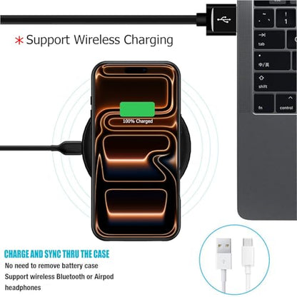Battery Case for iPhone 17 Pro, Full Encircle 10000mAh High Capacity Rechargeable Portable Charger Case Extended Battery Pack for iPhone 17 Pro(6.3 inch) Wireless Charging Cover with Carplay-Black - size: iPhone 17 Pro (6.3 inch)