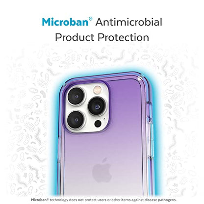 Speck Clear iPhone 14 Pro Case - Drop Protection, Scratch Resistant Dual Layer Slim Phone Case for 6.1" iPhone 14 Pro - Anti-Yellowing & Anti-Fade Case - Ombre Amethyst Purple Fade/Clear GemShell - color: Amethyst Purple Fade/Clear