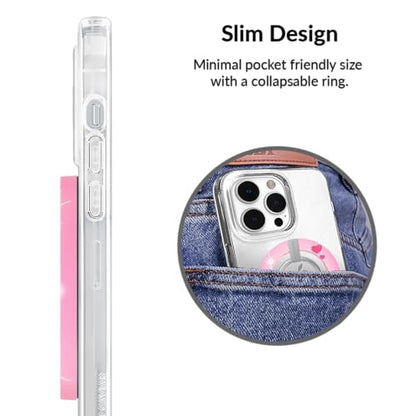 VELVET CAVIAR Compatible with MagSafe Phone Grip - Magnetic Ring Holder with Adjustable Stand - Removable MagSafe Accessories for iPhone 16, 15, 14, 13, 12 (Snoopy Be Mine) - color: Snoopy Be Mine
