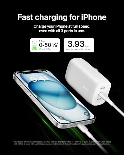 Belkin 67W 3 Port USB C Charger Block, 2 Pack, PPS Fast Charging - style: White 2-pack
