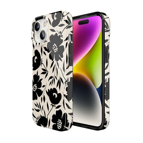 Casely iPhone 15 Plus Case | Dark Fantasy | Contrast Floral | Compatible with MagSafe | Classic Ultra Slim Design - color: Dark Fantasy | Contrast Floral