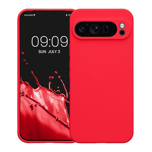 kwmobile Case Compatible with Google Pixel 9 Pro XL Case - Protective Slim TPU Cover with Soft Matte Finish - Neon Pink - color: neon pink