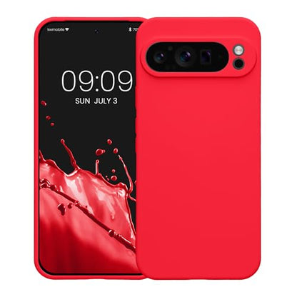 kwmobile Case Compatible with Google Pixel 9 Pro XL Case - Protective Slim TPU Cover with Soft Matte Finish - Neon Pink - color: neon pink