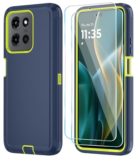 Qinmay Phone Case for Motorola Moto G 2025/Moto G Play 5G 2025 Case with HD Screen Protector, Heavy Duty Shockproof & Dropproof 3-Layer Cover Phone Case,DarkBlueGreen - color: DarkBlueGreen