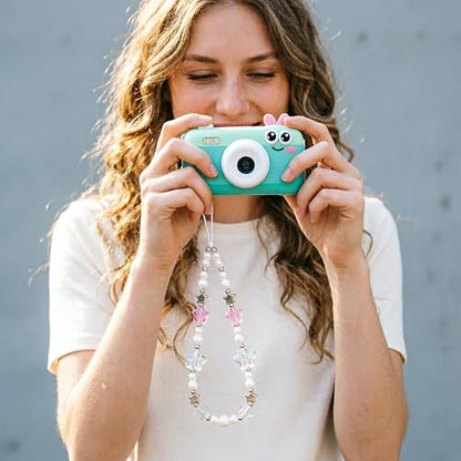Beaded Phone Charm Lanyard Strap Girly Style Fixed Beads Pearl Lanyards - color: PH-hdcy-4
