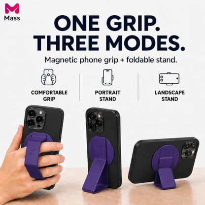 Mass Planet MagSafe Phone Grip, Slim Foldable Holder - Purple - color: Purple