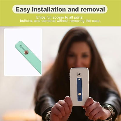 12 Pack Silicone Phone Finger Strap Grip Loop Holder for Universal Cell Phone Cases Adhesive Back One-Hand Operation Mobile Phone Accessory