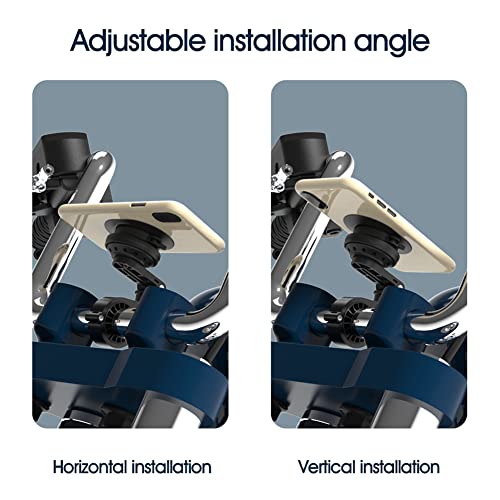 Motorcycle Phone Mount,Bike Cell Phone Holder with Vibration Dampener module,Out Front Bicycle Handlebar Mount for Mountain Road EBike,Scooter,Moto,MTB【Series C - 2nd Gen】Angle Adjustment Edition - color: 【Vibration Dampener】Handlebar Mount Pro-Black