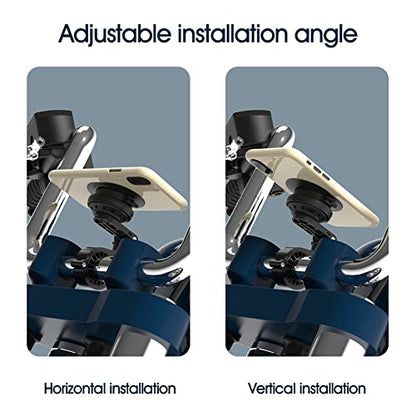 Motorcycle Phone Mount,Bike Cell Phone Holder with Vibration Dampener module,Out Front Bicycle Handlebar Mount for Mountain Road EBike,Scooter,Moto,MTB【Series C - 2nd Gen】Angle Adjustment Edition - color: 【Vibration Dampener】Handlebar Mount Pro-Black