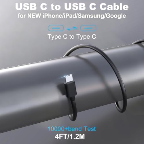 63W Super Fast Car Phone Charger and 4FT Cable for Samsung Galaxy A57 5G A27 A37 A17 A56 A36 A26 A16 S22 Ultra/S21 Plus/S21 FE S20 A54 A34 Dual Port(USB C 45W+QC 18W) Adapter Cigarette Lighter Plug