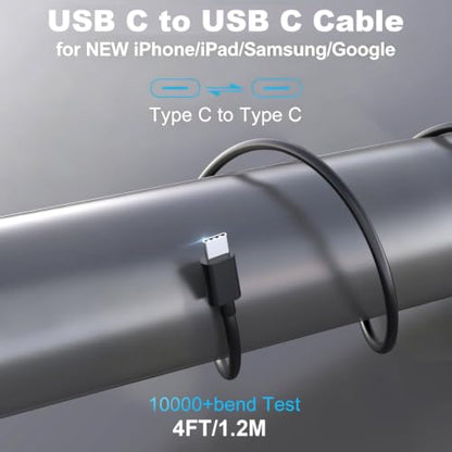 63W Super Fast Car Phone Charger and 4FT Cable for Samsung Galaxy A57 5G A27 A37 A17 A56 A36 A26 A16 S22 Ultra/S21 Plus/S21 FE S20 A54 A34 Dual Port(USB C 45W+QC 18W) Adapter Cigarette Lighter Plug