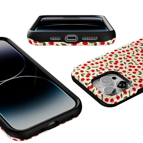 Casely iPhone 14 Pro Max Case | Cherry on Top | Red Cherries | Bold Protective Design | Compatible with MagSafe - color: Cherry on Top | Red Cherries Floral