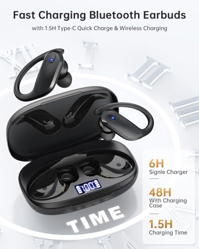 Wireless Earbuds,Bluetooth 5.4 Ear buds,Sport Headphones with Earhooks