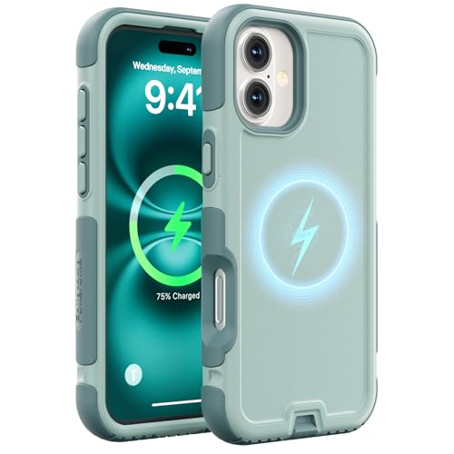 Follaroma for iPhone 16 Case, Compatible with MagSafe, Heavy Duty Shockproof Protective Phone Case, Anti-Drop Protection, Dual Layer Magnetic Phone Cover for iPhone 16, 6.1", Green - color: Green, size: iPhone 16 6.1''