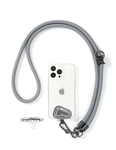 Cell Phone Lanyard ×1, Tether Tab ×2, Universal Adjustable Phone Strap, Crossbody, Neck Phone Lanyard, Rope Strap - color: Gray