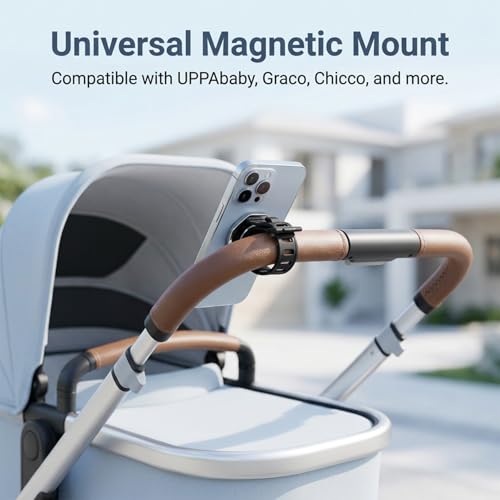 Magnetic Stroller Phone Mount, Adjustable Handlebar Holder