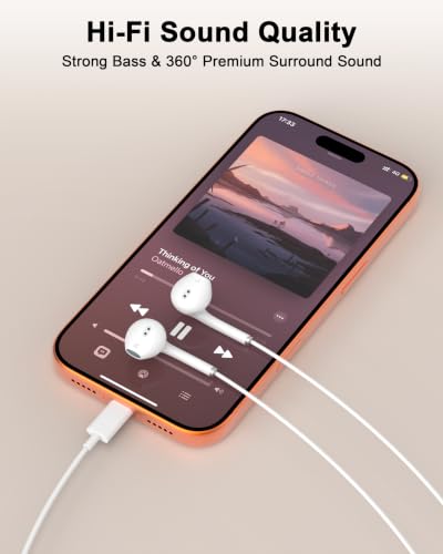 [Apple MFi Certified] USB C Headphones Wired for iPhone 17 16 15,Galaxy S26 - color: Silver+White