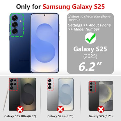 Varikke for Samsung Galaxy S25 Wallet Case Magnetic Detachable, Black - color: Black, size: Galaxy S25 6.2"