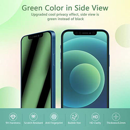 [3 Pack] for iPhone 12/12 Pro Green Privacy Screen Protector - size: iPhone 12/12 Pro