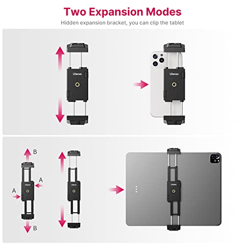 ULANZI ST-29 Phone Tripod Mount, 2-in-1 Tablet Smartphone Holder Adapter