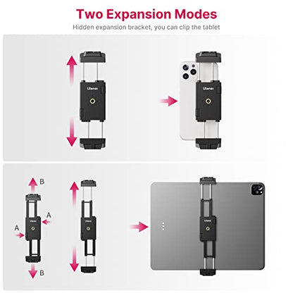 ULANZI ST-29 Phone Tripod Mount, 2-in-1 Tablet Smartphone Holder Adapter
