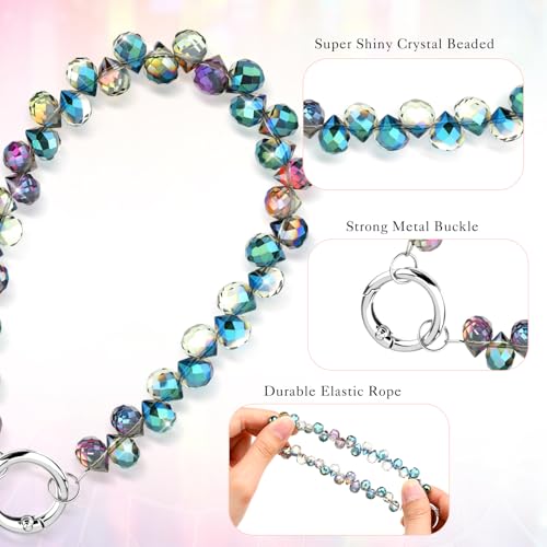 Quelay 4 Pack Beaded Phone Wrist Strap - color: Light, style: Crystal
