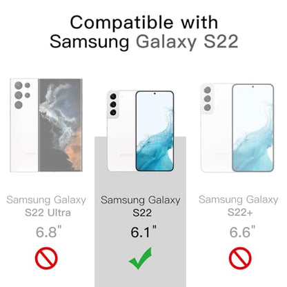 JETech Case for Samsung Galaxy S22, Anti-Yellowing, Clear | Shockproof Protection, Scratch Resistant Hard PC Back, Durable Transparent TPU Bumper - color: Clear