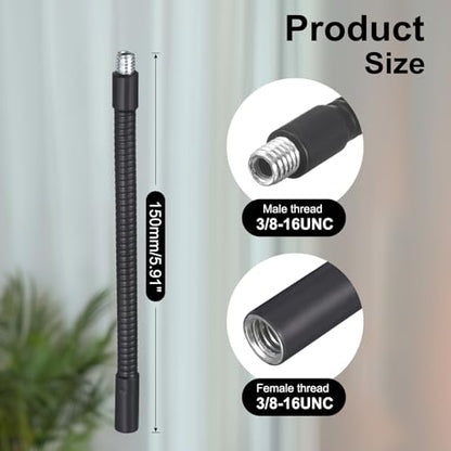 6-Inch Flexible Gooseneck Tubing, 3/8"-16 Female to Male Thread Universal Arm Gooseneck Extension Holder for Microphone, Tripod Phone, Camera, LED Video Lights - color: 1 Pack, size: 6 Inch