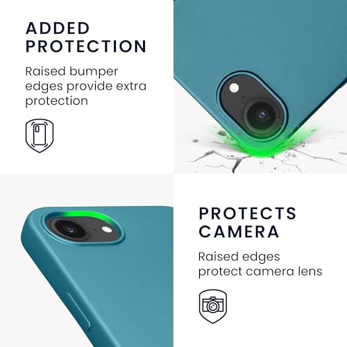 kwmobile Case Compatible with Apple iPhone 17e / iPhone 16e Case - Soft Slim Protective TPU Silicone Cover - Metallic Caribbean Blue - color: Metallic Caribbean Blue