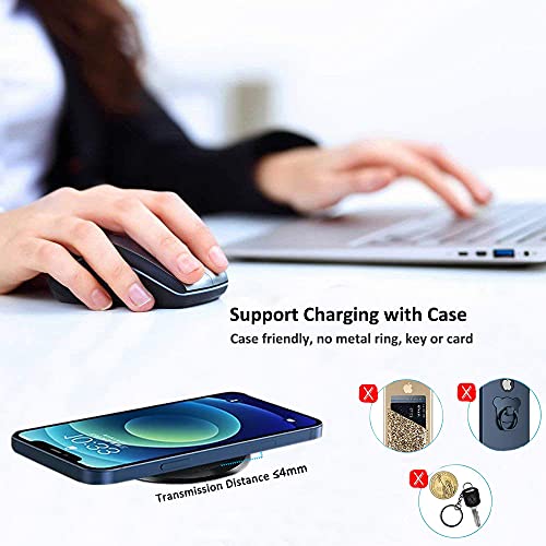 15W Fast Wireless Charging Station Pad Compatible with iPhone 16/16e/16 Pro/16 Pro Max 16 15 14 13 12 11 Series Samsung Galaxy S25 S24 S23 S22 S21 Note 20 (Desk Wireless Charging)