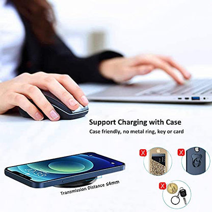 15W Fast Wireless Charging Station Pad Compatible with iPhone 16/16e/16 Pro/16 Pro Max 16 15 14 13 12 11 Series Samsung Galaxy S25 S24 S23 S22 S21 Note 20 (Desk Wireless Charging)
