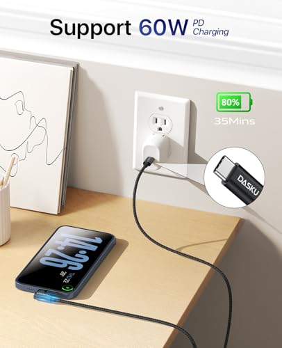 90 Degree USB C to USB C Cable 2Pack 6FT 60W iPhone 17 Pro Max Charging - color: Black, size: 6FT, style: USB C to USB C